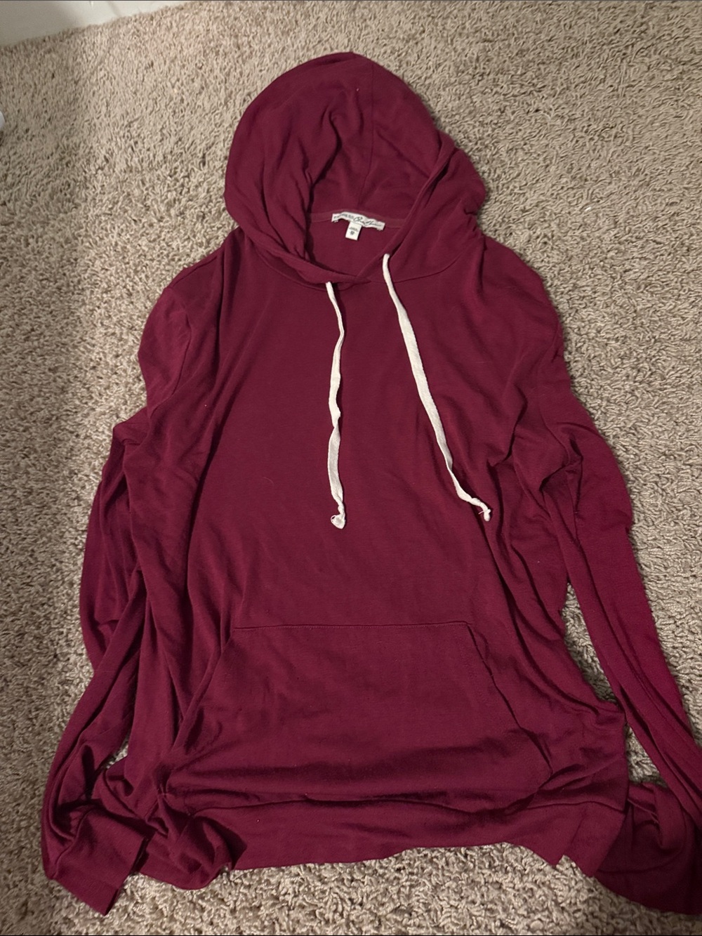 Express Women's Burgundy Crewneck Hoodie